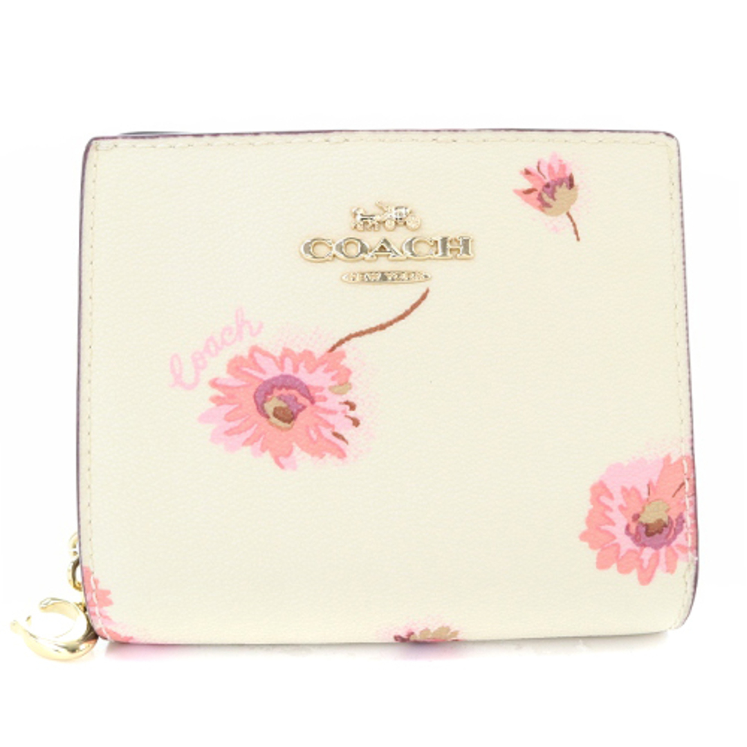 COACH(コーチ)のコーチ マルチ 二つ折り財布 ロゴ 白 ピンク C8691 レディースのファッション小物(財布)の商品写真