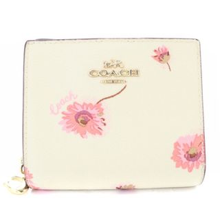 コーチ(COACH)のコーチ マルチ 二つ折り財布 ロゴ 白 ピンク C8691(財布)