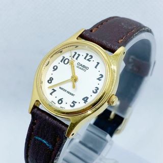 カシオ(CASIO)のa16 【動作良好♡】CASIO 革ベルト クォーツ 星形(腕時計)