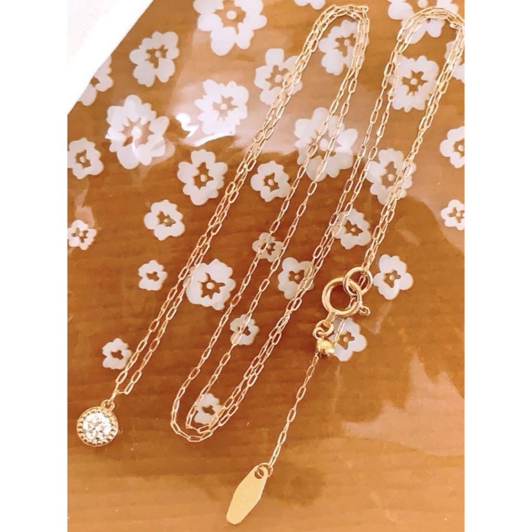 agete(アガット)のagete アガット❗️D0.15CT✨k18PGベゼルダイヤモンドネックレス レディースのアクセサリー(ネックレス)の商品写真