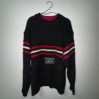 トミーヒルフィガー(TOMMY HILFIGER)の90s TOMMY HILFIGER Black Sweater(ニット/セーター)