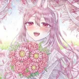 手描きイラスト オリジナル B5 サイズ 創作 春 桜 ピンク 花 けもみみ(アート/写真)