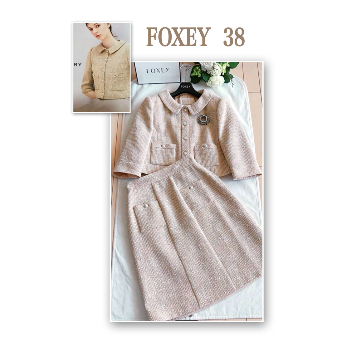 FOXEY 20万ボクシークロップドスカートスーツ入学入園極美品38 Rene