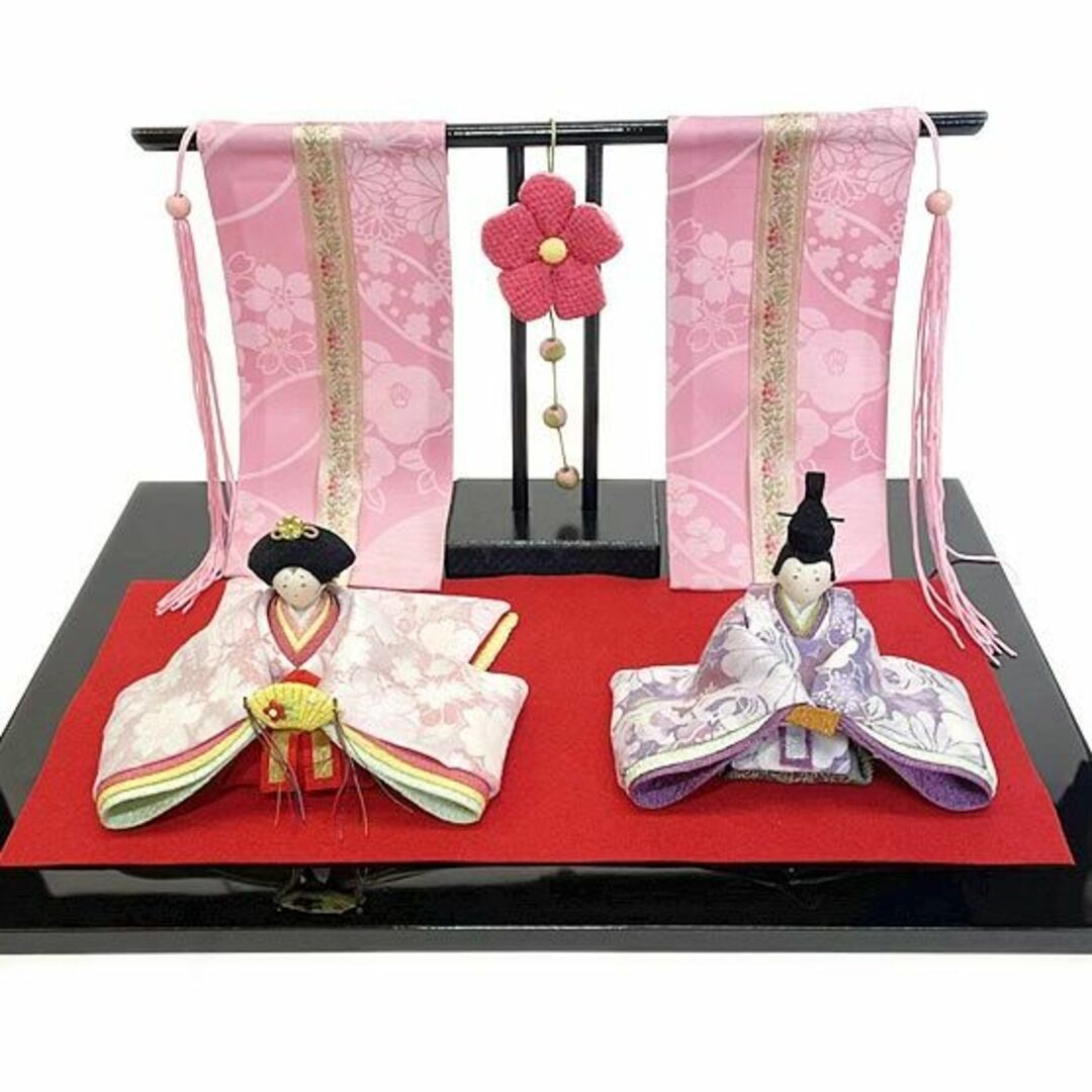 ちりめん雛飾り 花雅雛 桃花几帳付き リュウコドウ 龍虎堂 ちりめん雛飾り 花雅雛 桃花几帳付き リュウコドウ 龍虎堂