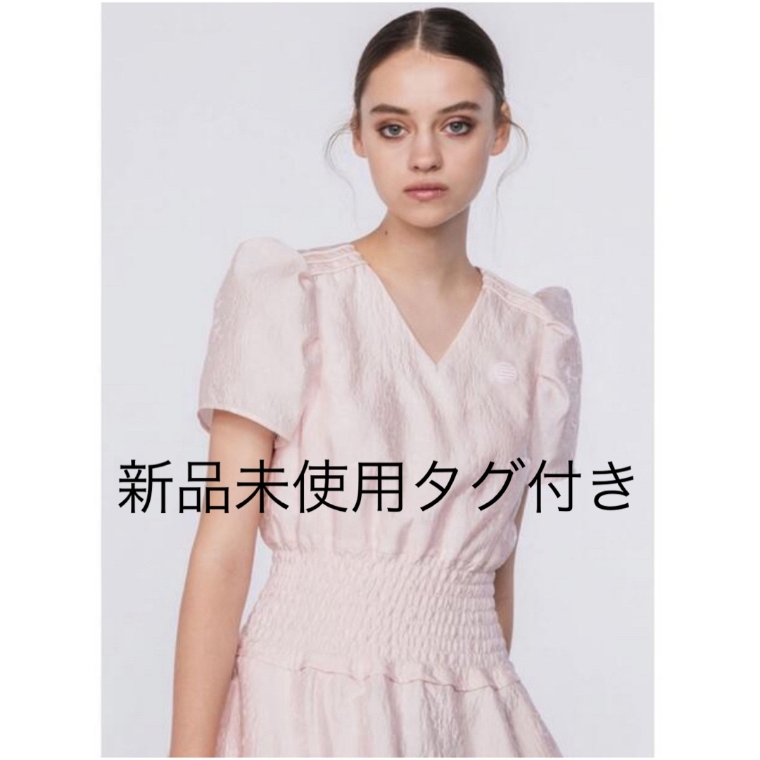 BORDERS at BALCONY(ボーダーズアットバルコニー)のボーダーズアットバルコニー　JACQUARD SHIRRING DRESS レディースのワンピース(ひざ丈ワンピース)の商品写真