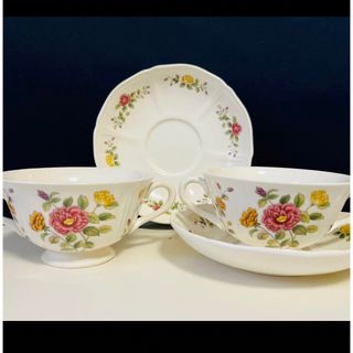 ウェッジウッド(WEDGWOOD)のウェッジウッド　Charlecote チャールコート　スープカップ２客(食器)