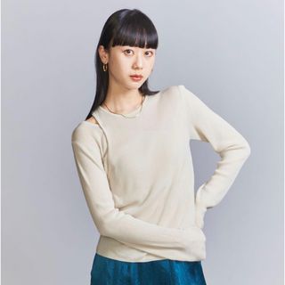 ビューティアンドユースユナイテッドアローズ(BEAUTY&YOUTH UNITED ARROWS)のコットンリブ スラッシュ レイヤード プルオーバー/BEAUTY & YOUTH(ニット/セーター)