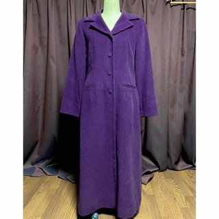 【J.DEL POZO】ロングコート マキシ丈  パープル紫 38サイズ(ロングコート)