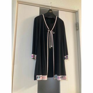 VERYboutique極美品 LEONARD 美しい花柄 カンカン キャミワンピース ネイビー M