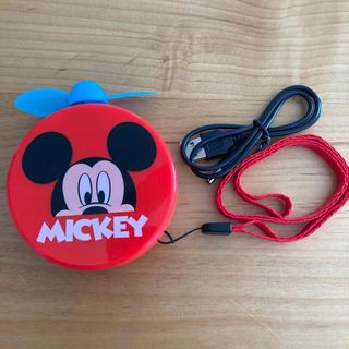 ディズニー(Disney)のDisney　ミッキー　充電式扇風機　首掛けタイプ(扇風機)