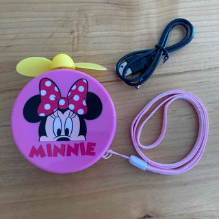 ディズニー(Disney)のDisney　ミニー　充電式扇風機　首掛けタイプ(扇風機)