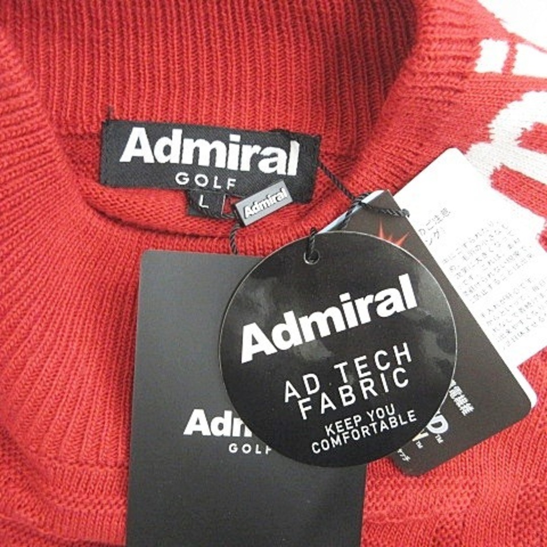 Admiral(アドミラル)のアドミラル ゴルフ ニット セーター ハイネック 蓄熱 ウール混 赤 レッド L スポーツ/アウトドアのゴルフ(ウエア)の商品写真