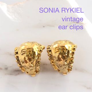 ソニアリキエル(SONIA RYKIEL)のSONIA RYKIEL☆【美品】ヴィンテージ ゴールド ロゴ イヤリング(イヤリング)