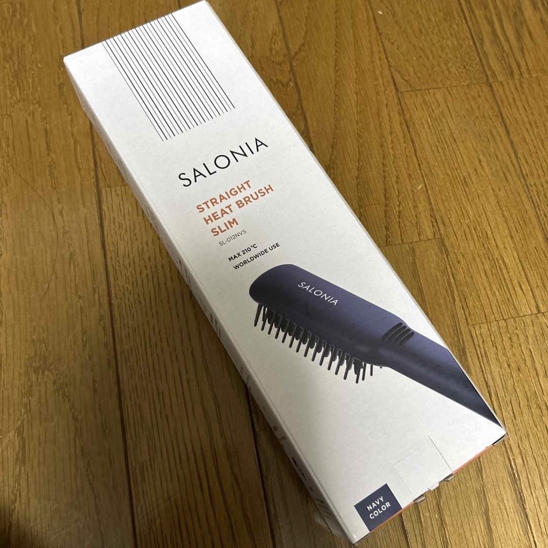 SALON(サロン)のSALONIA ストレートヒートブラシ スリム ネイビー SL-012NVS スマホ/家電/カメラの美容/健康(ヘアアイロン)の商品写真