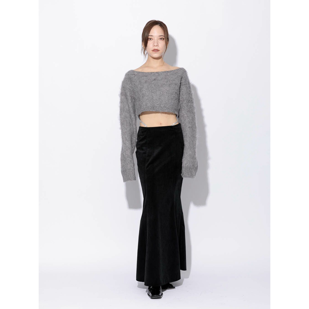 melt the lady mist cropped tops ニット グレー レディースのトップス(ニット/セーター)の商品写真