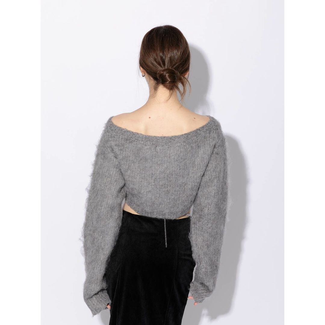 melt the lady mist cropped tops ニット グレー レディースのトップス(ニット/セーター)の商品写真