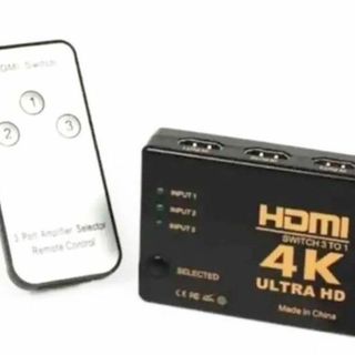 HDMI 切替器 4Kx2K HDMI分配器 セレクター 3入力 1出力(映像用ケーブル)