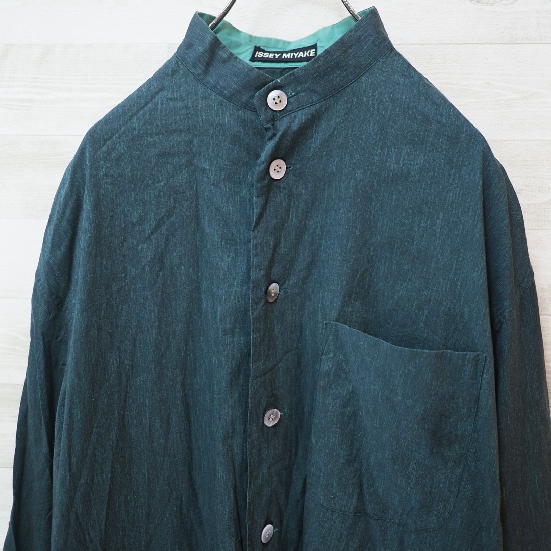 ISSEY MIYAKE MEN - ISSEY MIYAKE MEN 93SS スタンドカラーシャツGreen