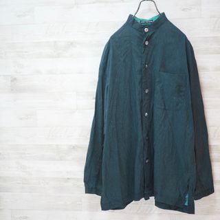 イッセイミヤケメン(ISSEY MIYAKE MEN)のISSEY MIYAKE MEN 93SS スタンドカラーシャツGreen/M(シャツ)