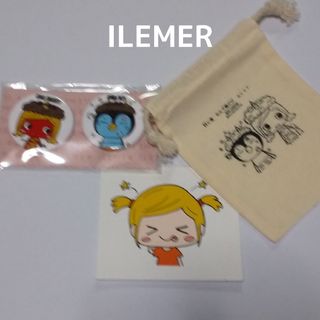 アタオ(ATAO)のILEMER イルメール 缶バッジ節分ver.＆巾着袋(キャラクターグッズ)