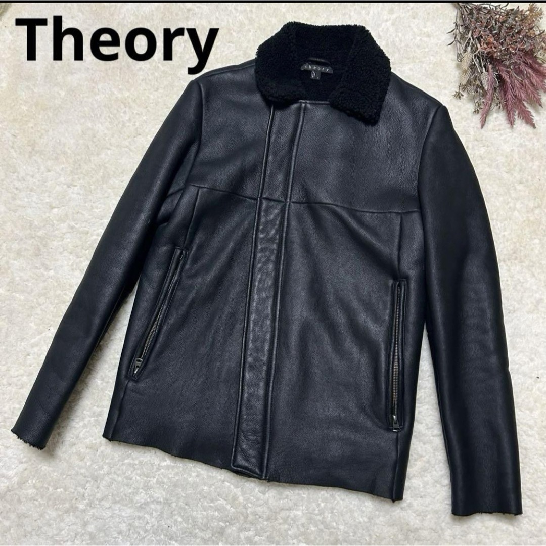 theory(セオリー)のセオリー　ムートンブルゾン　theory レザーブルゾン メンズのジャケット/アウター(レザージャケット)の商品写真