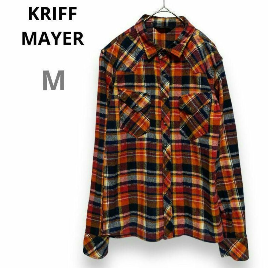 KRIFF MAYER(クリフメイヤー)のクリフメイヤー　タータンチェック　長袖シャツ　コットン100％　sizeM レディースのトップス(シャツ/ブラウス(長袖/七分))の商品写真