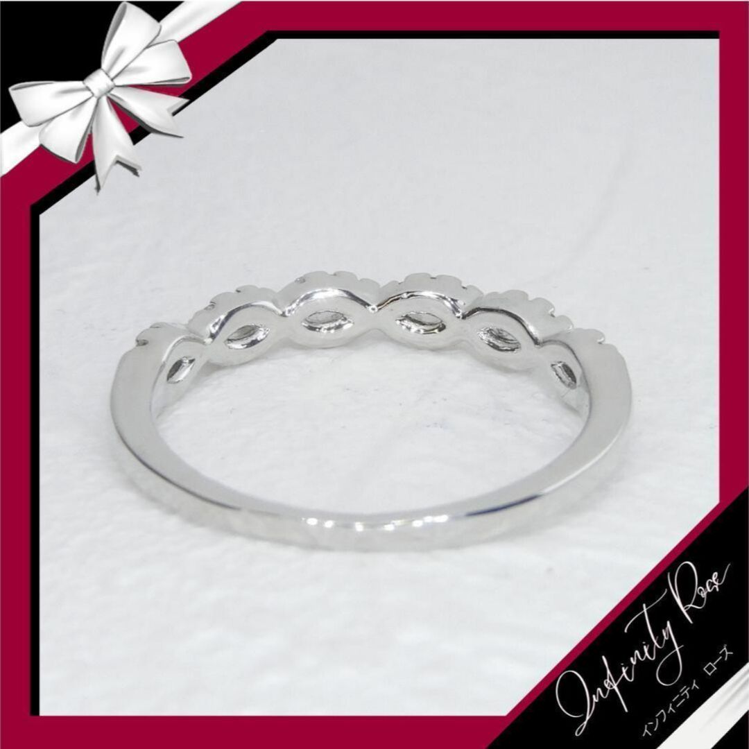 （R063S）11号　シルバー大人の女性ツイストクロス細リング　高価爪留　指輪 レディースのアクセサリー(リング(指輪))の商品写真