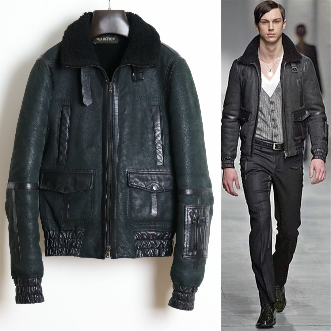 Neil Barrett 06AW ムートンジャケット XS フライトジャケット Neil Barrett 06AW ムートンジャケット XS フライトジャケット