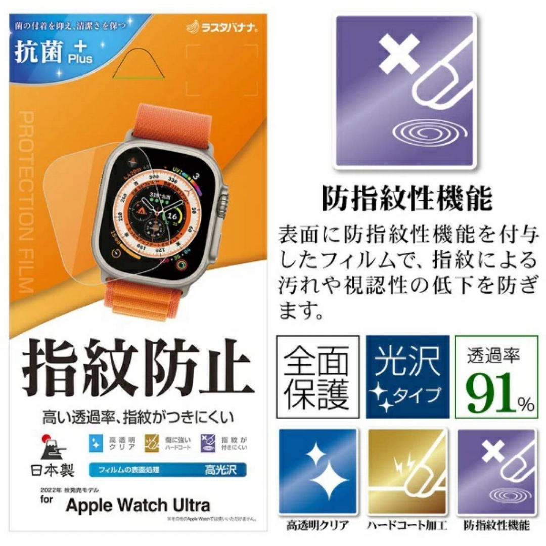 【新品未開封】Apple Watch Ultra用 防指紋フィルム 保護フィルム スマホ/家電/カメラのスマホ/家電/カメラ その他(その他)の商品写真