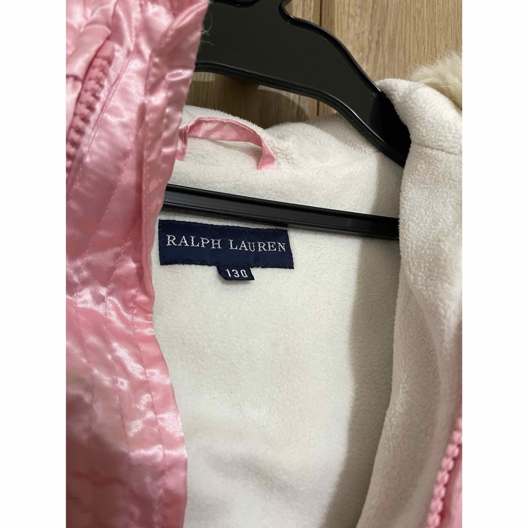 POLO RALPH LAUREN(ポロラルフローレン)の9本物ラルフローレンサテンピンク系のダウンジャケット　130 キッズ/ベビー/マタニティのキッズ服女の子用(90cm~)(ジャケット/上着)の商品写真