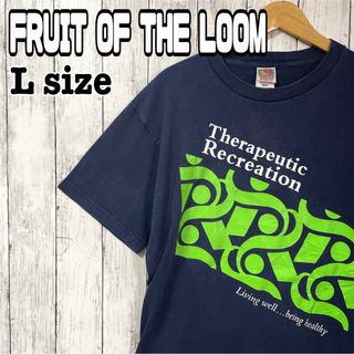 フルーツオブザルーム(FRUIT OF THE LOOM)のフルーツオブザルーム Tシャツ 半袖 ネイビー プリント ビッグシルエット 古着(Tシャツ/カットソー(半袖/袖なし))