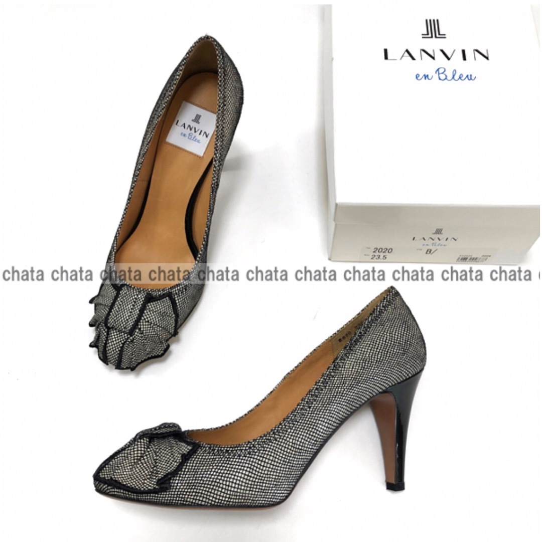 LANVIN en Bleu(ランバンオンブルー)の【LANVIN en Bleu　ランバン】レースデザインパンプス　ハイヒール レディースの靴/シューズ(ハイヒール/パンプス)の商品写真