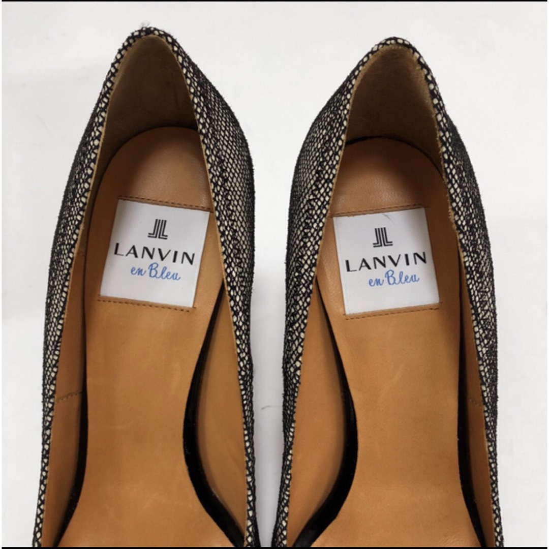 LANVIN en Bleu(ランバンオンブルー)の【LANVIN en Bleu　ランバン】レースデザインパンプス　ハイヒール レディースの靴/シューズ(ハイヒール/パンプス)の商品写真