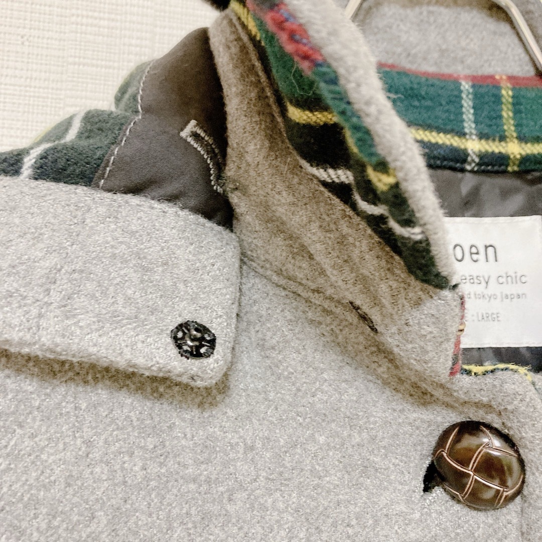 coen(コーエン)の[coen]コーエン　バスケットボタン　シングル　ショートコート　グレー レディースのジャケット/アウター(ピーコート)の商品写真