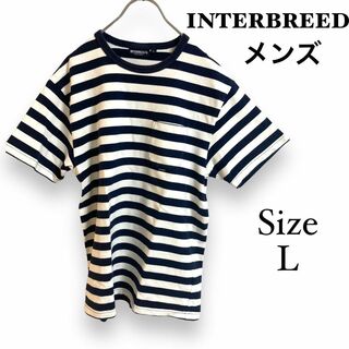 インターブリード(INTERBREED)のG1181 INTERBREED【L】メンズ　半袖シャツ　ネイビーストライプ(Tシャツ/カットソー(半袖/袖なし))