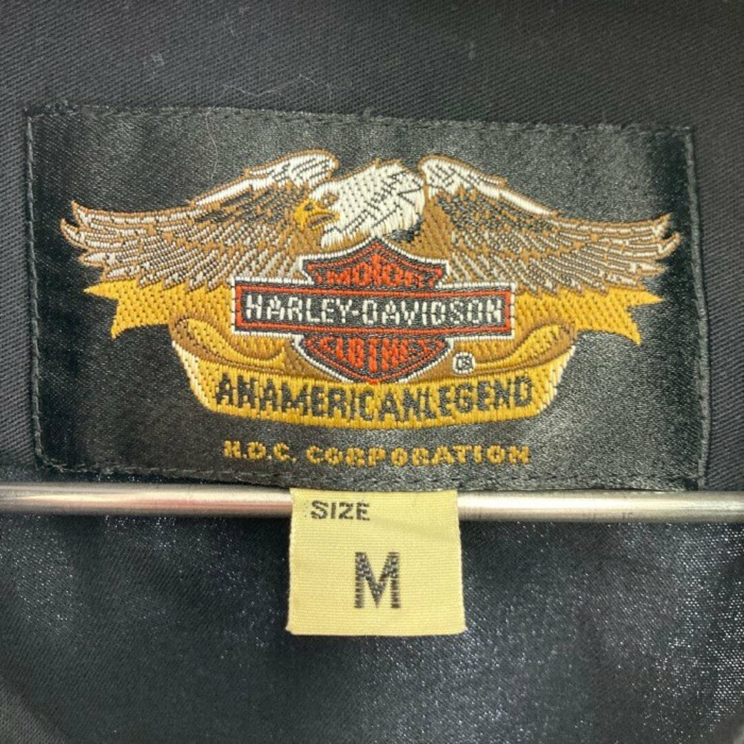 Harley Davidson(ハーレーダビッドソン)の★Harley-Davidson  ハーレーダビッドソン 刺繍 ボタンダウンシャツ 長袖 ブラック size:M メンズのトップス(シャツ)の商品写真