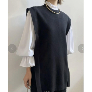 アメリヴィンテージ(Ameri VINTAGE)のUND MANY WAY BLOUSE WITH VEST SET ブラック(シャツ/ブラウス(長袖/七分))