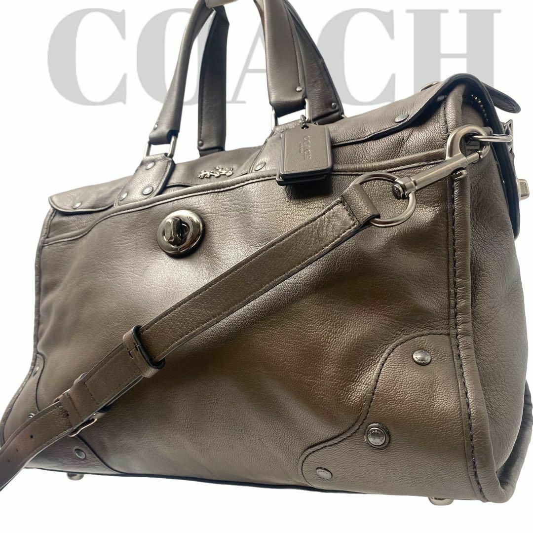 COACH(コーチ)の美品　コーチ　ショルダーバッグ　2way レザー　ダークブラウン　斜めがけ メンズのバッグ(ボストンバッグ)の商品写真