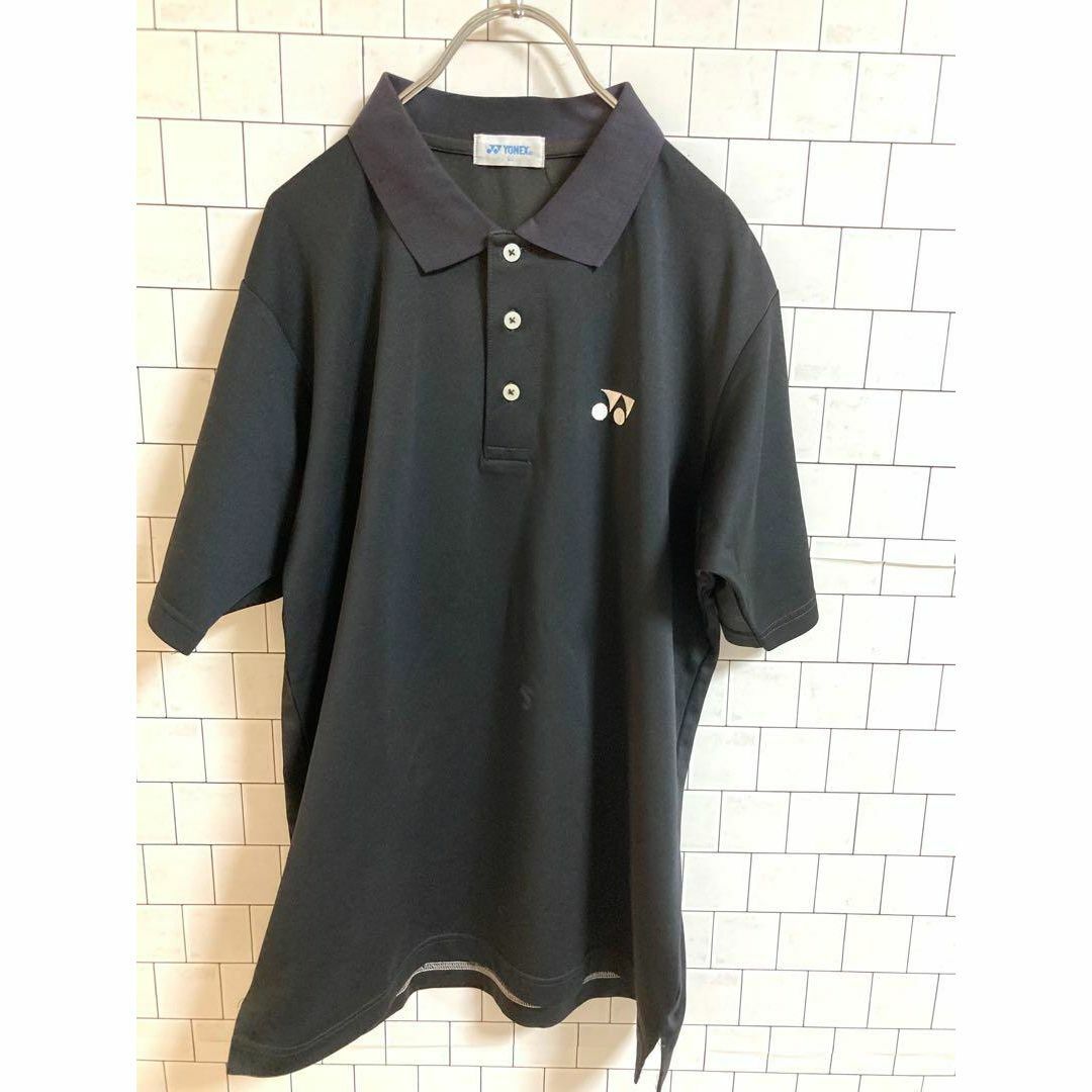 G1152 YONEX 【L】ヨネックス　メンズ　ポロシャツ　ロゴ有り　黒