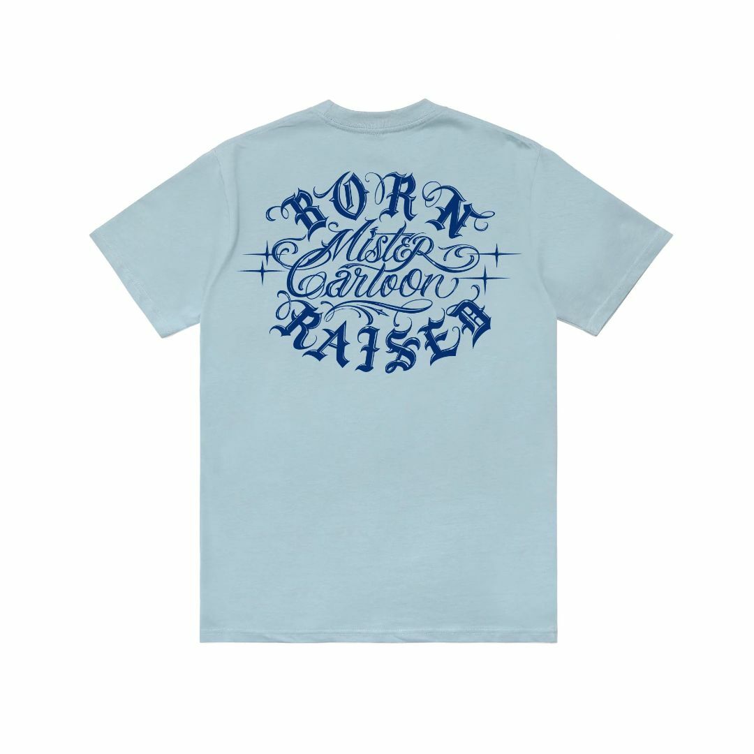 MC BORN RAISED SCRIPT ROCKER TEE BLUE 青の通販 by Buffalo86's shop