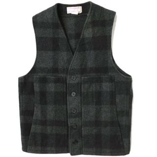 FILSON - FILSON フィルソン アメリカ製 00s Mackinaw Wool Vest 20P マッキノーウールベスト 38 CHARCOAL/BLACK ジレ チェック MADE IN USA ヴィンテージ トップス【中古】【FILSON】