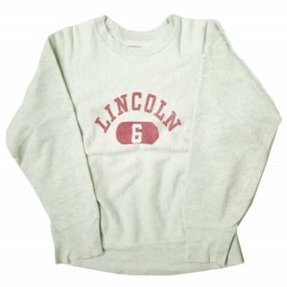 チャンピオン(Champion)のChampion チャンピオン 60s タタキタグ 後期 リバースウィーブ LINCOLN 染み込みプリント カレッジスウェット S オートミール トレーナー REVERSE WEAVE ヴィンテージ 2段プリント トップス【中古】【Champion】(スウェット)