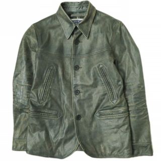 ダブルアールエル(RRL)のRRL ダブルアールエル INDIGO LEATHER CAR COAT インディゴレザーカーコート 782890793001 M-164RM25 XS Indigo 革ジャン カウハイド レザージャケット Double RL アウター【中古】【RRL】(レザージャケット)