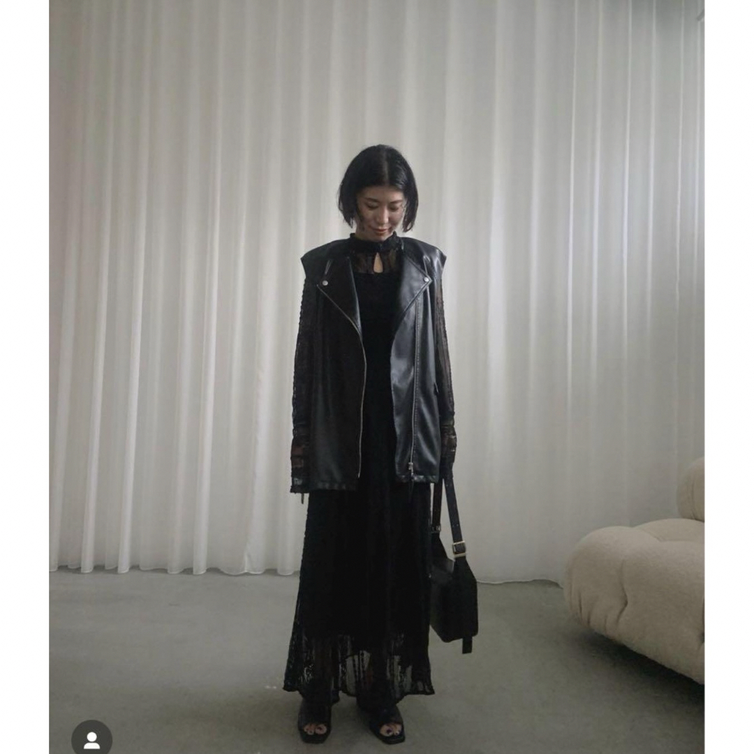 Ameri VINTAGE - RIDERS FAKE LEATHER VEST JACKET ブラックの通販 by Ameri VINTAGE - RIDERS FAKE LEATHER VEST JACKET ブラックの通販 by