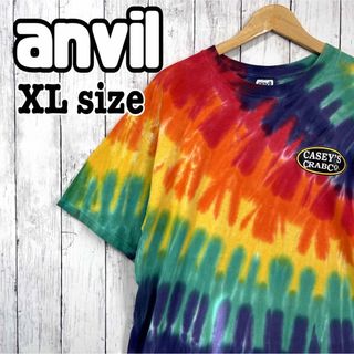 アンビル(Anvil)のanvil アンビル タイダイ柄 Tシャツ バックプリント マルチカラー 古着(Tシャツ/カットソー(半袖/袖なし))