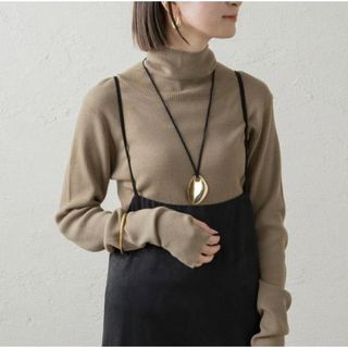 Loungedress ラウンジドレス 美品 モヘヤ風ニット ライトベージュ