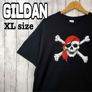 ギルタン(GILDAN)のGILDAN ギルダン Tシャツ ドクロ 骸骨 スカル 海賊 オーバーサイズ古着(Tシャツ/カットソー(半袖/袖なし))