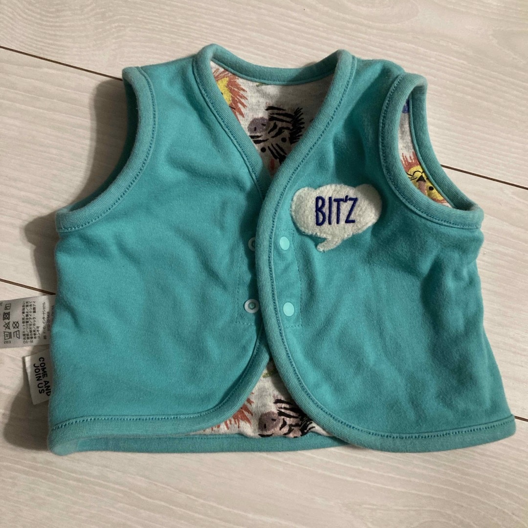 Bit'z(ビッツ)のベビー　動物柄ベスト　リバーシブル　50ー60サイズ キッズ/ベビー/マタニティのベビー服(~85cm)(その他)の商品写真