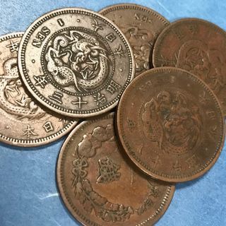 【無選別美品】龍1錢貨　美品1枚　明治、大正時代に使われた  大日本帝国通貨(その他)
