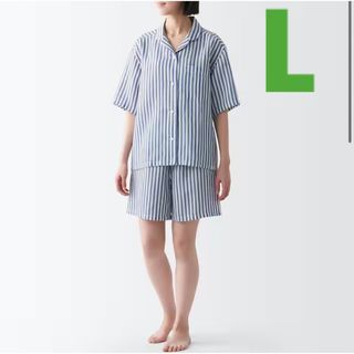 ムジルシリョウヒン(MUJI (無印良品))のMUJI 無印良品　リヨセル麻半袖パジャマ シャツ　 半袖　ルームウェア(パジャマ)